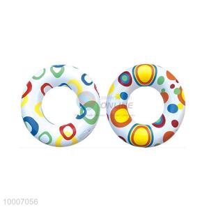 Wholesale White Inflatable Transparent Swimming Ring With Colorful Dots