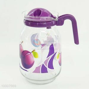 Nice Outlook Grape Pattern Decorated Glass Tea Pot