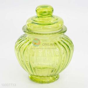 Small Lantern Shaped Colored <em>Glass</em> Tea Bottle