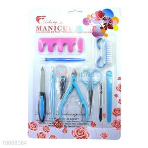 Wholesale 11PC Blue Portable Finger Nail Scissors/ Nail Cutter Set