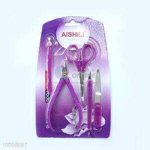 Wholesale 5PC Purple Portable Finger Nail Scissors/ Nail Cutter Set