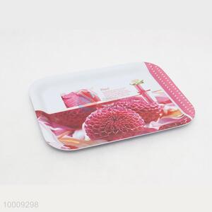 Wholesale Kitchenware Pink Pattern Rectangular Plastic Fruite Salver