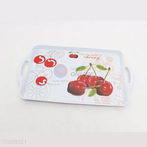 Wholesale Strawberry Rectangular Plastic Fruite Salver With Handle