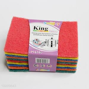 Colorful 10pcs Polyester Cleaning Scouring Pads Added With Sand