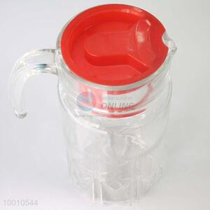 Beer Mugs Drinking Cup Clear Glass Cup with Red Cover