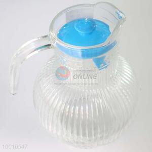 Round Glass Container Watering Pot with Blue Cover