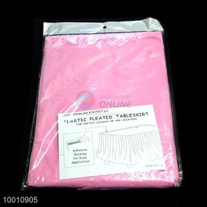 Wholesale High Quality Pink Plastic Pleated Tableskirt