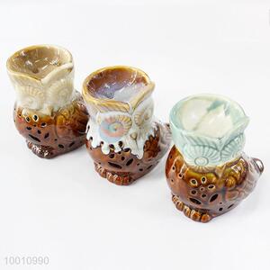 1pc Owl Shaped Ceramics Oil Burner Incense Burner 3 Colors