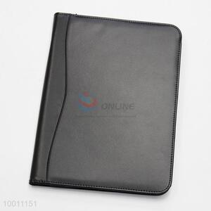 Black leather commercial notebook with calculator