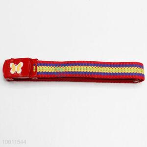 Stripe Red Webbing Waist Belt Strap for Girls Women