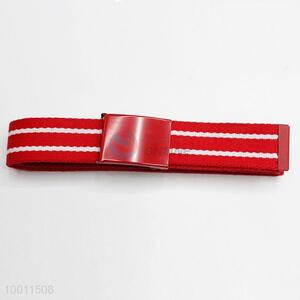 New High Quality Red Stripe Polyester Strap Belt for Women
