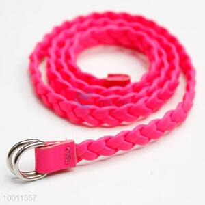 Hot Pink Skinny Braided Waist Belt Strap for Women Girls