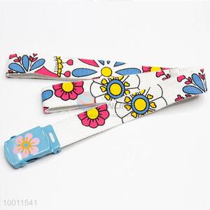 Cute Print White Webbing Belt Waistband Strap for Girls Women
