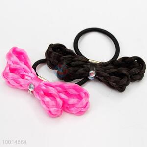 Fashion Color 1PC Double Layer Briad Bow Decoration Hair Ring Hair Band