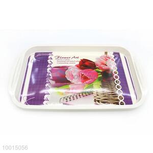 Wholesale Tulip Purple Melamine Tray with Handle