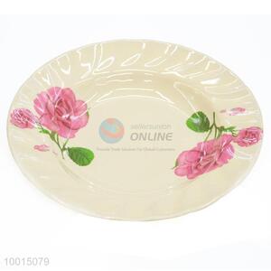 Wholesale Hot Product Round Flower Pattern Melamine Plate