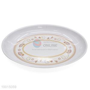 Wholesale High Quality Round Melamine Plate with Leaf Pattern