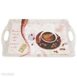 Wholesale A Cup of Coffee Melamine Tray with Handle