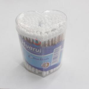 Cheap wood cotton swabs with heart-shaped box