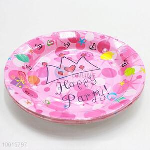Wholesale 10pcs/bag Pink Paper Dish Birthday Party Decoration