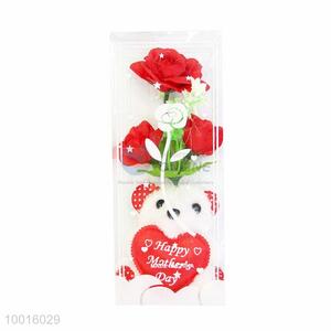 Wholesale Rose Artificial Flower with Bear For Girls/Children