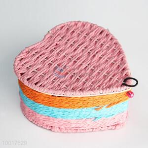 New Arrivals 2 Pieces Heart Shaped Sundries Woven Basket