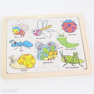 Wooden toys educational toys insect english learning toys puzzle