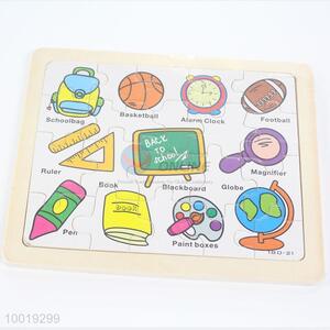 Wooden puzzles for kids stationery english learning toys