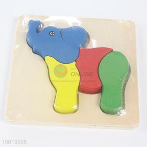 Colorful Elephant Model Wood Building Block Puzzle