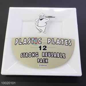 Disposable 9 Inch White Square Plates Set of 12pcs