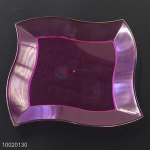 9 Inch Colorful Irregular Plastic Plates Set of 3pcs