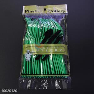 Green Plastic Forks Set of 20pcs