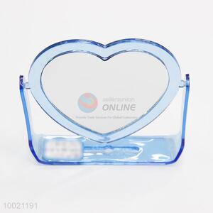Heart shape double side mirror with one side magnify