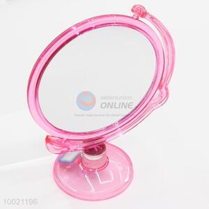 Round pink double side magnify makeup mirror
