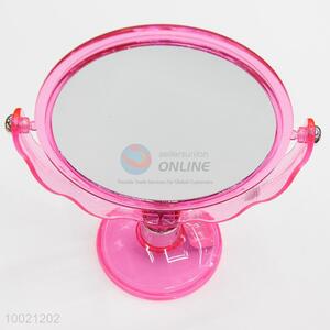 Plastic pink double side magnify makeup mirror