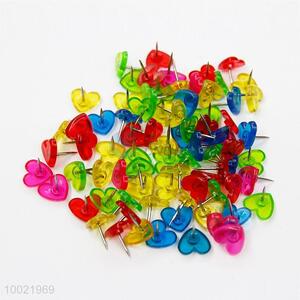 Colorful Office Craft Plastic Flat Box-packed Heart-Shaped Pushpins
