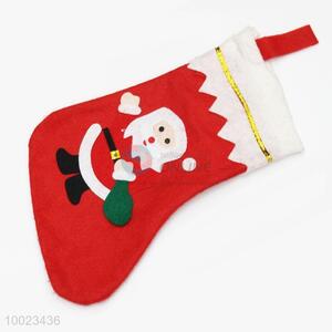 Hot Sale Santa Claus Pattern Non-woven White Christmas Stocking