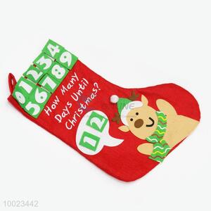 High Quality Elk Pattern Non-woven Christmas Stocking
