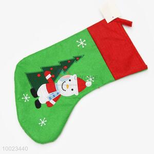 High Quality Snow Man and Tree Pattern Non-woven Christmas Stocking
