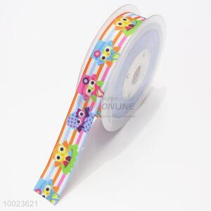 New Arrival Hot Sale High Quality 2.2CM Colorful Owls Pattern Print Ribbon