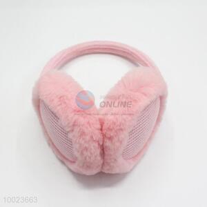 Fashion pink warm plush knitted earmuff