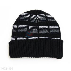 Streak Pattern Beanie Cap/Knitted Hat for Winter
