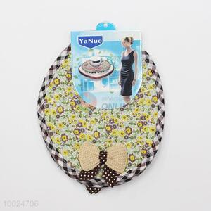 Oval floral cloth  bowknot placemat/cup mat