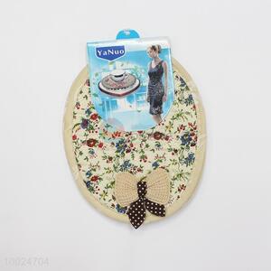 Oval floral cloth bowknot placemat/cup mat
