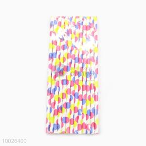 Wholesale Colorful Round Dot Pattern Paper Straw
