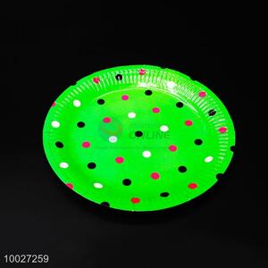 Green Disposable Dotted Paper Dish/Plate