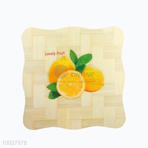 Lemon Pattern Kitchen Supplies Round Wooden Placemat