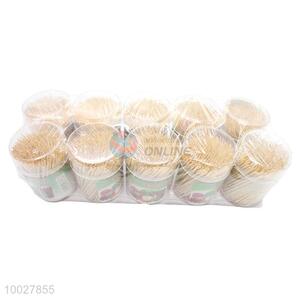 10 Pieces transparent plastic package bamboo toothpick
