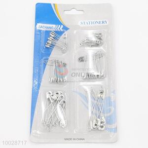 6 sizes silver safety pin set