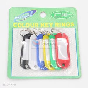Wholesale 6 pieces plastic key ring/key tag